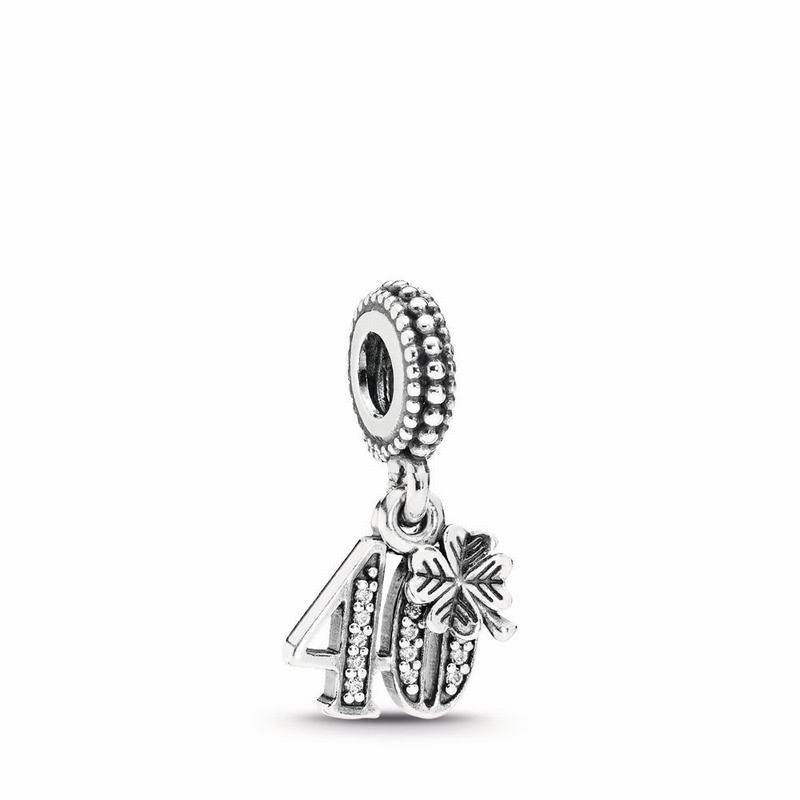 Pandora 40 Dangle Charm Ireland - Sterling Silver/Cubic Zirconia - 934267MXL